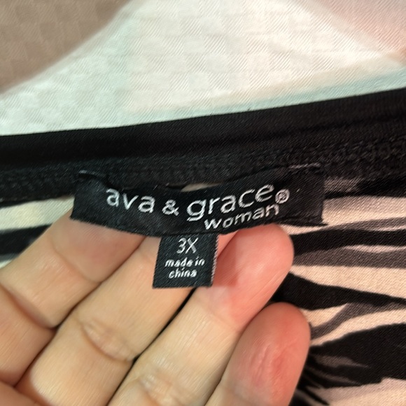 Ava & Grace 3x black white animal print multi print top euc leopard cheetah mix - Picture 2 of 8